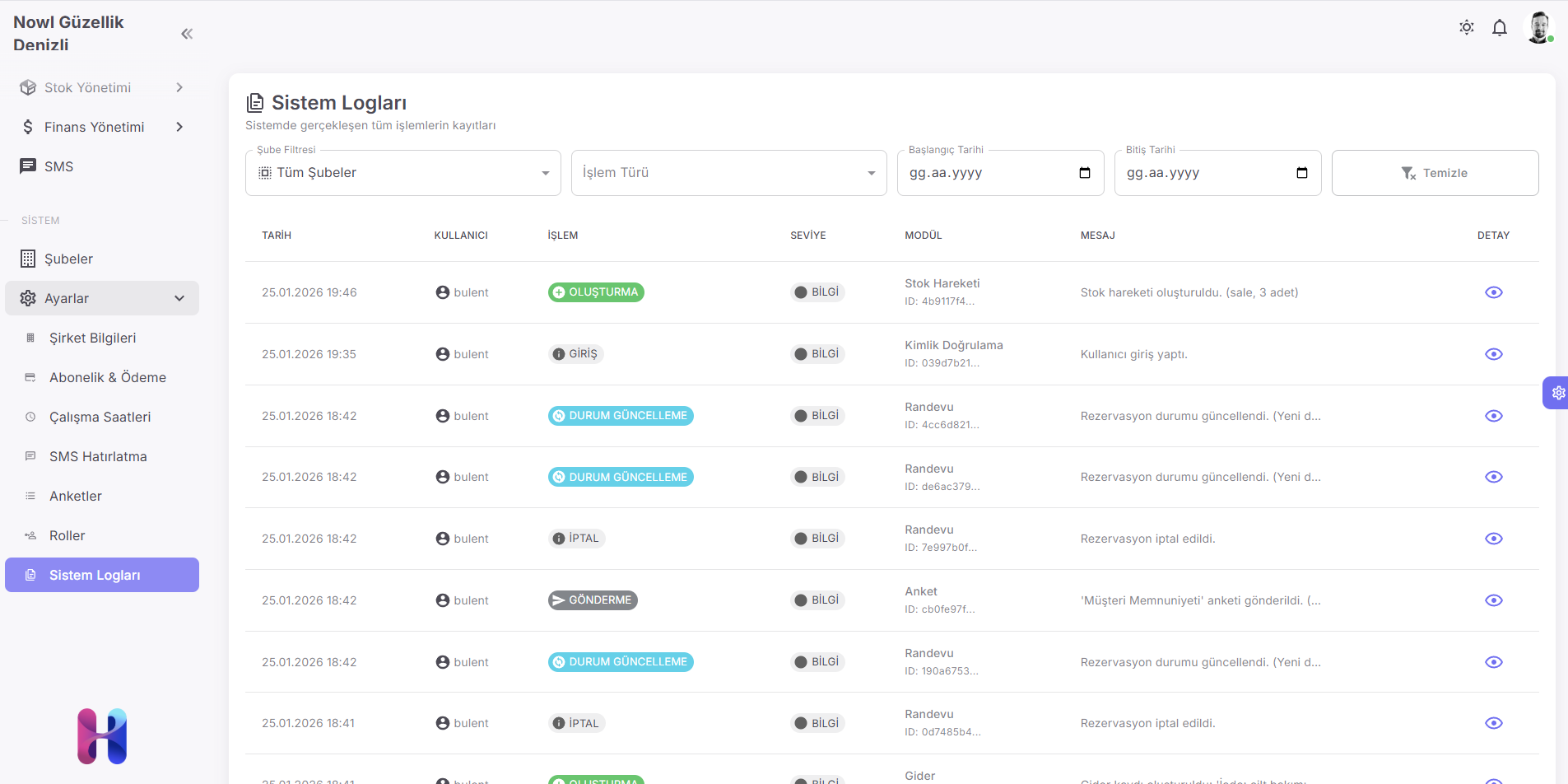 Toplu İşlem Logları